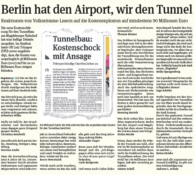 Leserbriefe in der Volksstimme vom 09.10.2014