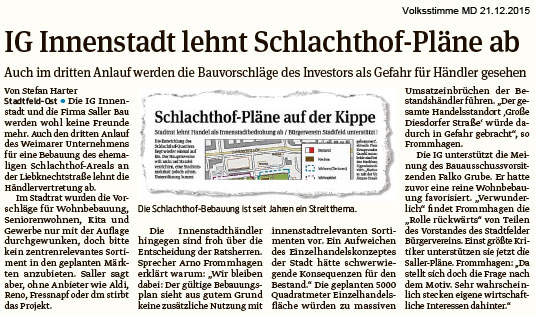 Volksstimme vom 21.12.2015